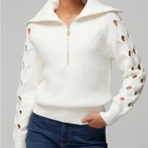 Novelty Sleeve Half Zip Pullover